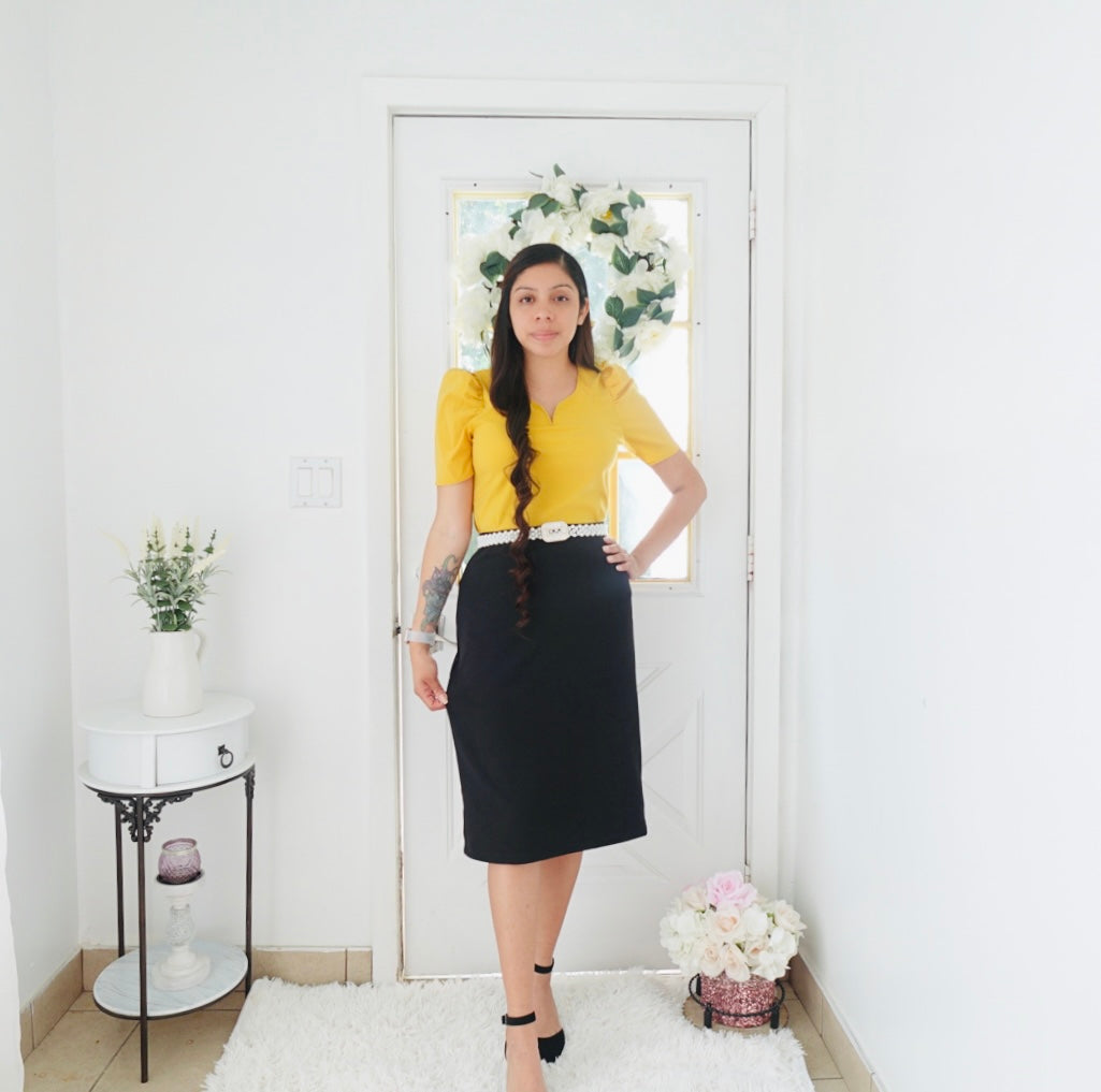 Yaretzi Black Pencil Skirt