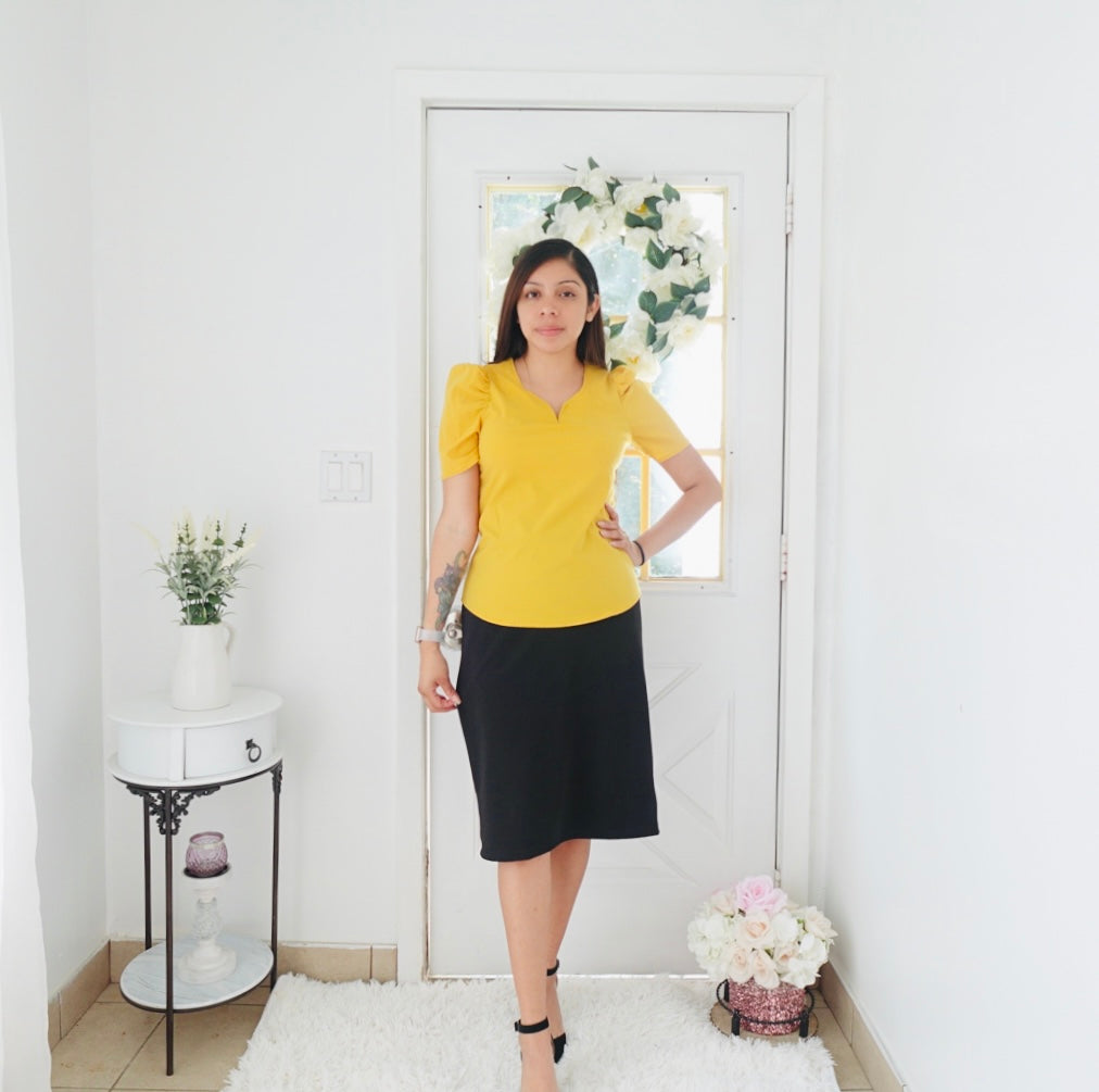 Yaretzi Black Pencil Skirt