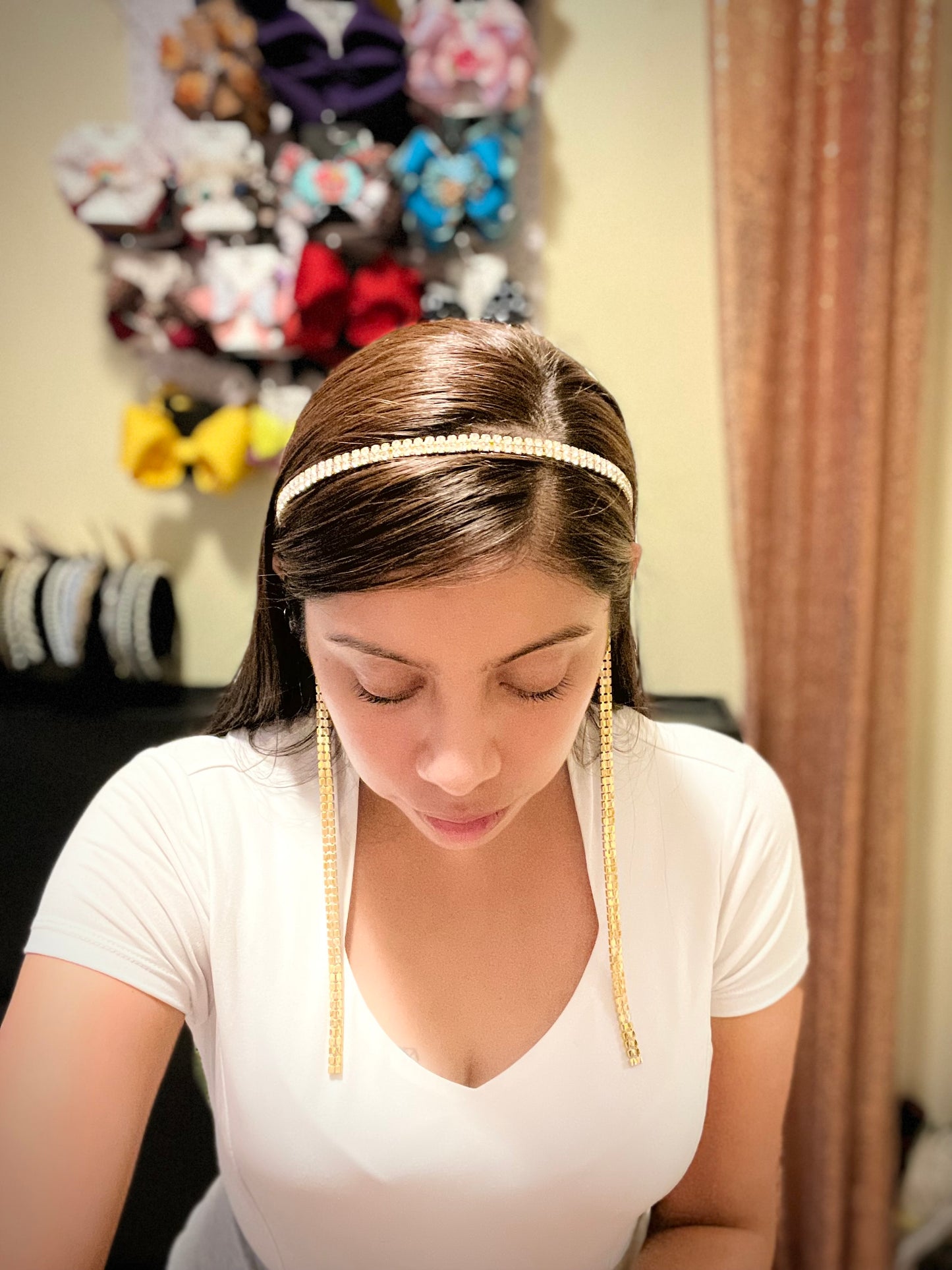 Double Gold Rhinestone Headband